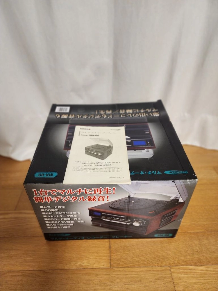 [일본 BEARMAX MA-88 올인원 오디오 / 턴테이블 / CD / 카세트 / USB / SD] 거의 새제품 이미지