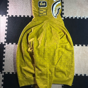 [XL/S급] 베이프 체인 모노그램 샤크 풀집업 후드 머스타드 (A Bathing Ape) 이미지
