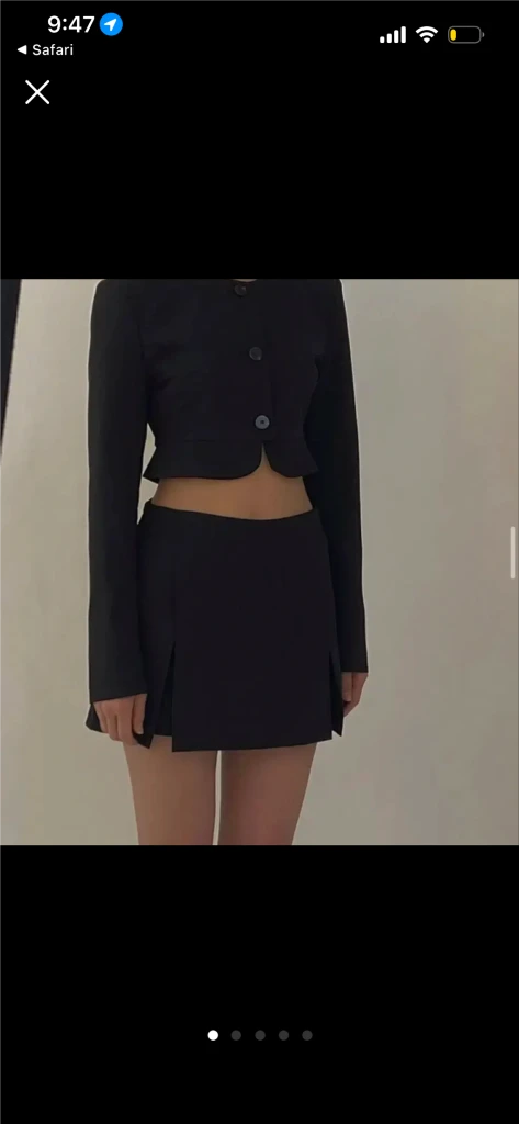 쓰리타임즈 네티 플리츠 스커트 블랙 M 이미지
