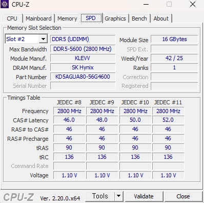 KLEVV DDR5 5600 CL46 32GB(162) 파인인포 정품 이미지