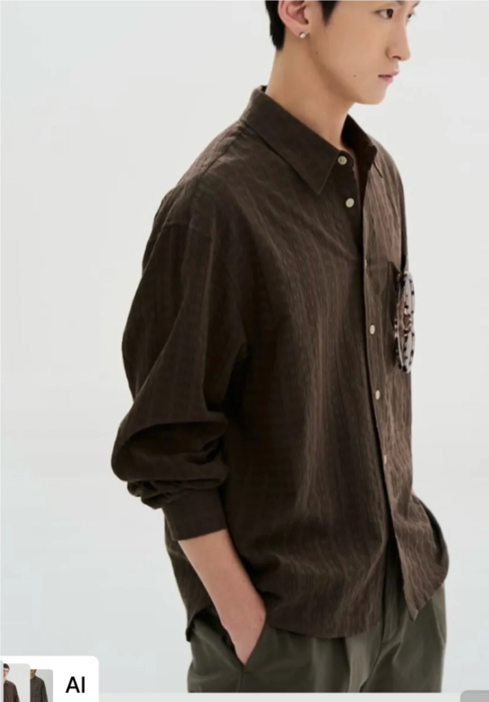 텍스처드 셔츠 브라운 에잇세컨즈 이미지