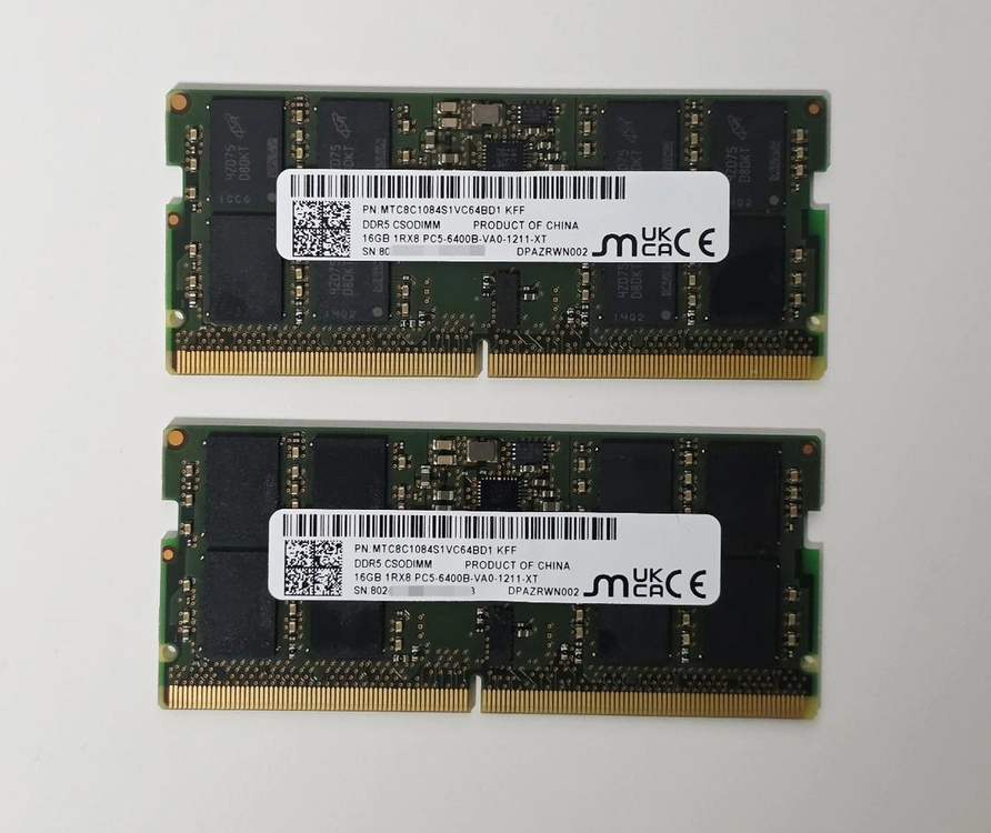 마이크론 DDR5 6400 노트북 램 32GB(16GB2) - 안심되는 중고거래