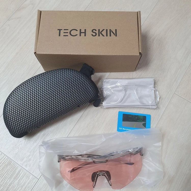 테크스킨 클리어 V1 UV400 변색 편광 스포츠 러닝 골프 선글라스_로즈 쿼츠 이미지