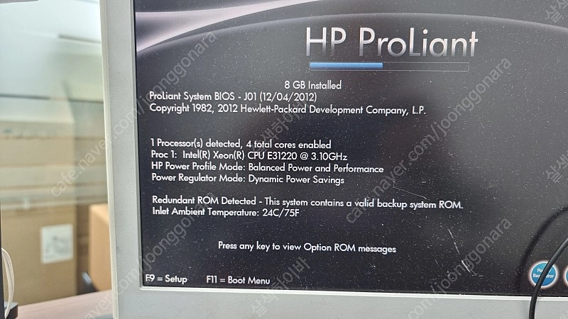 HP ML110 G7 / Xeon E31220, 8G, SSD 120G 2개, HDD 250G 2개, 모니터 포함 이미지