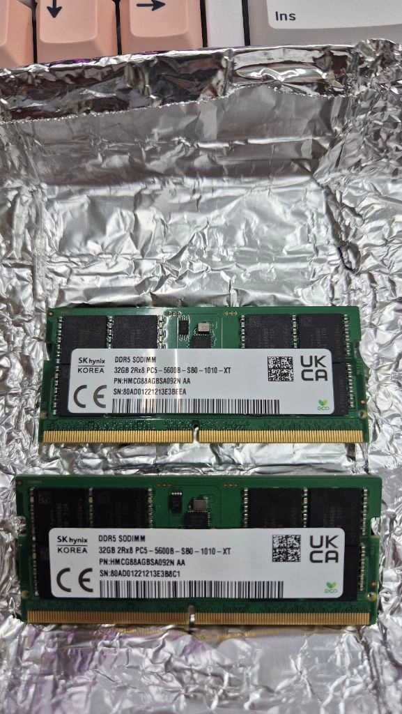 하이닉스 DDR5 5600 8GB x 2 총 16GB 노트북용 램카드 - 안심되는 중고거래