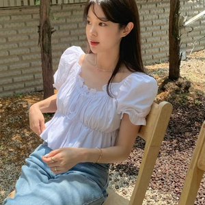 모겐트 퍼프 블라우스 화이트 (자체제작) 이미지