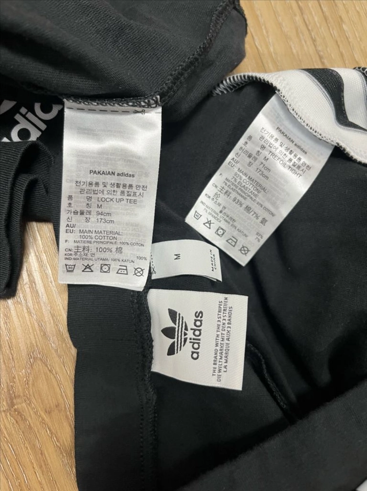 아디다스 트레포일 반팔 티셔츠 + 레깅스 M 일괄 이미지