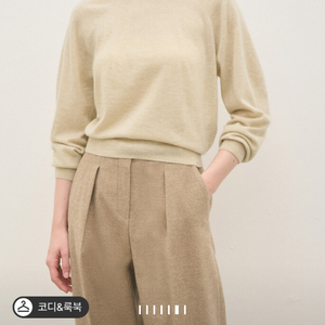 더캐시미어 캐시미어 백 버튼 하이넥 니트 네츄럴 66 랑방 마인 타임 시스템 이미지