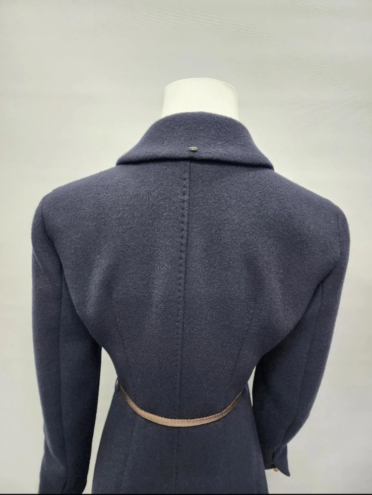 정품 막스마라MaxMara SPORTMAX 스포츠막스 실크배색 버진울 벨트코트 44 55 이미지