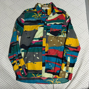 H&M 레귤러 빈티지 셔츠 M 아메카지 데일리 긴팔 와이셔츠 패턴 이미지