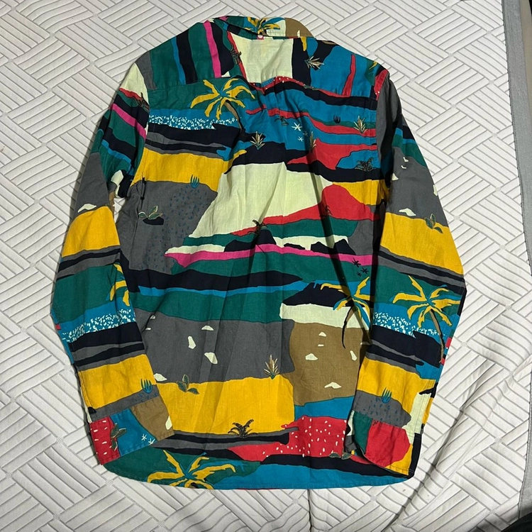 H&M 레귤러 빈티지 셔츠 M 아메카지 데일리 긴팔 와이셔츠 패턴 이미지