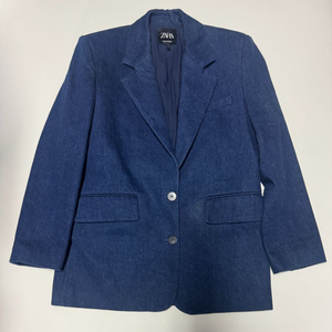 여성 자라 ZARA 오버핏 프렌치 정장 자켓 네이비 이미지
