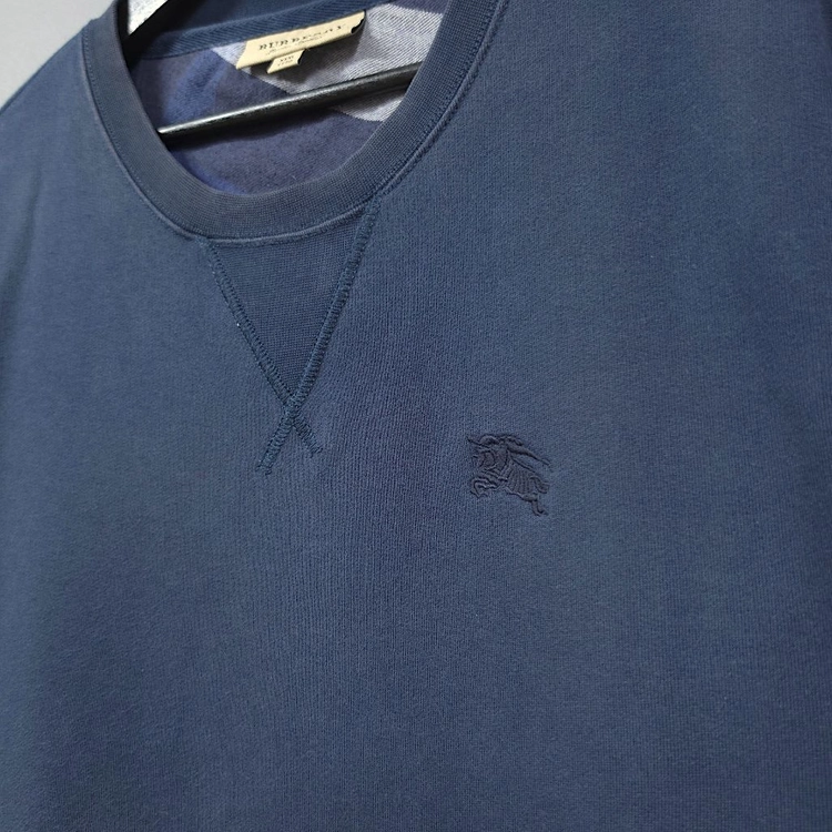 [3XL] 버버리 네이비 클래식 맨투맨 기모 긴팔티셔츠 이미지