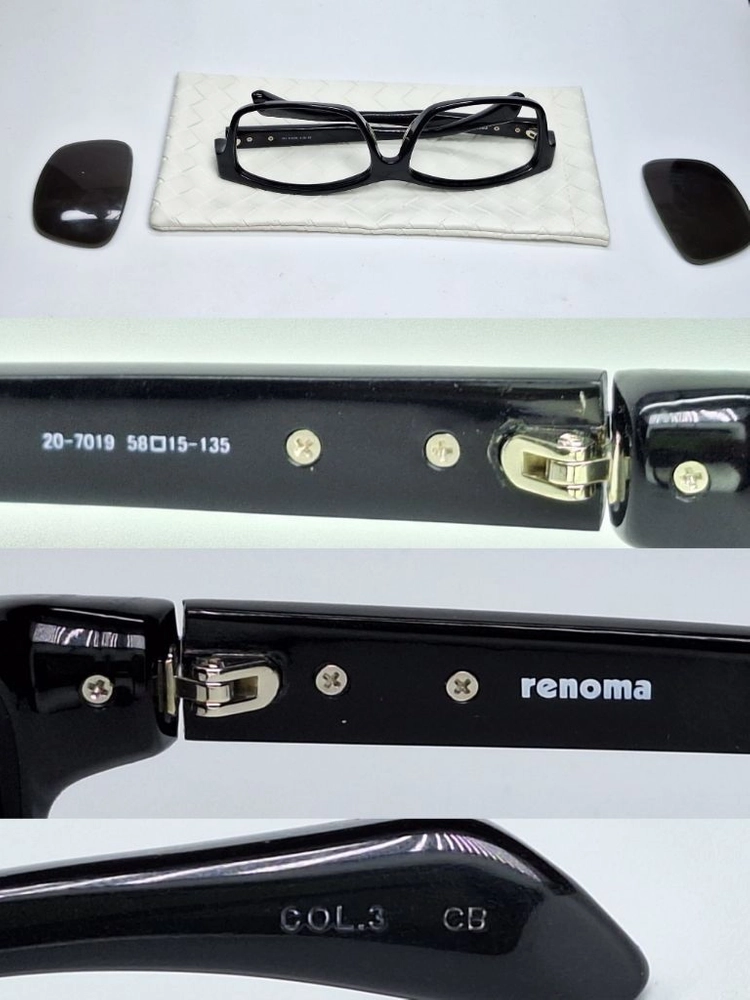 레노마 Renoma 20-7019 안경테 선글라스테 58mm 뿔테 스퀘어 일본 빈티지 Y2K 아메카지 패션 아이웨어 이미지