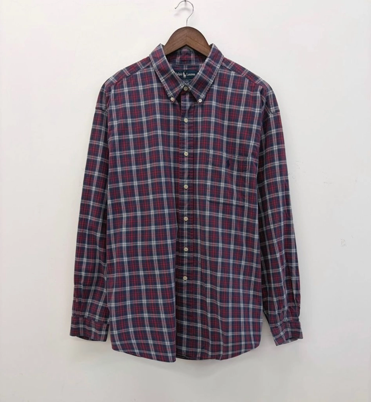 90년대 폴로 무레 체크 포켓 셔츠 (2XL) 이미지