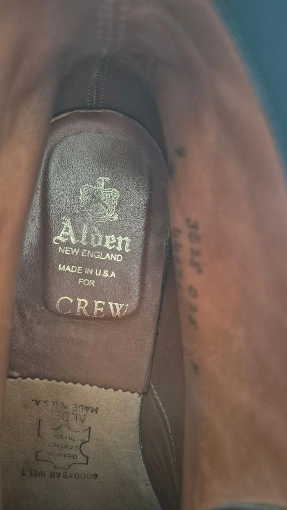 알든(Alden) J Crew 윙팁 부츠 네이비 스웨이드 9D 이미지