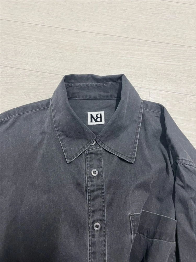 라벨 아카이브 데님 랩셔츠 차콜 이미지