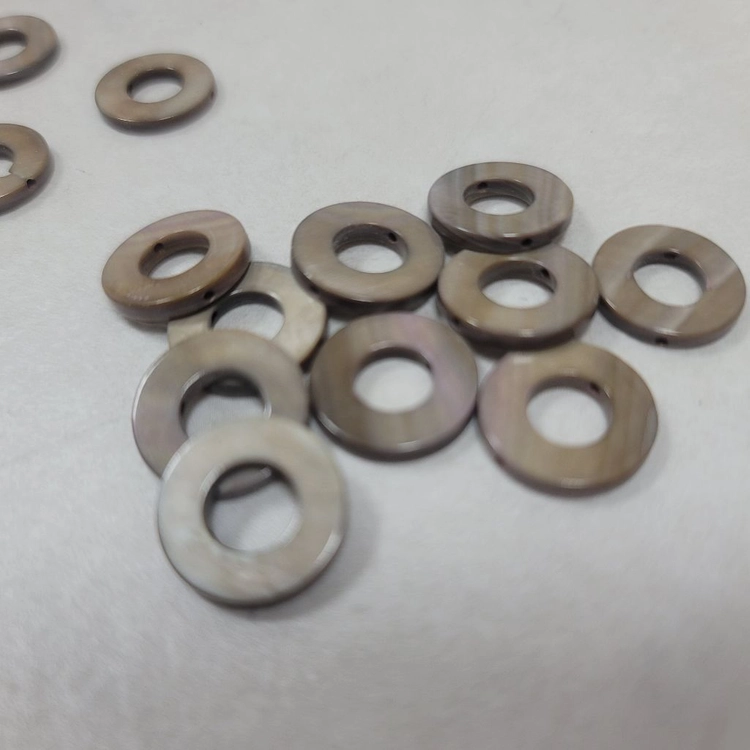 15mm 브라운원형 자개 비즈 50개 이미지