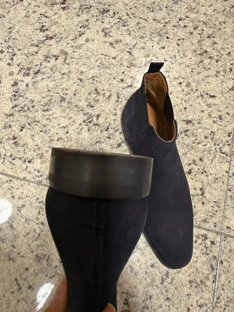 ALDO 알도 앵글부츠 네이비 스웨이드 이미지