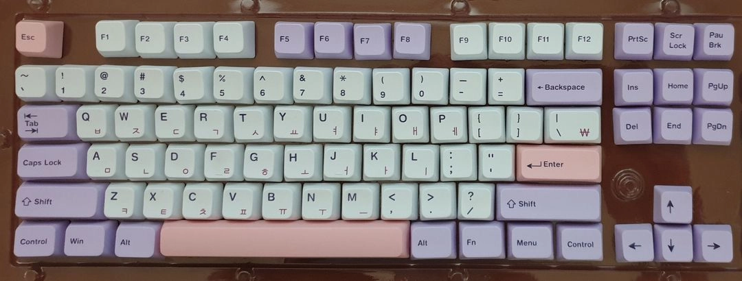 그루브스톤 엠스톤 그루브 퍼플러 GA PBT 염료승화 한영각인 87키 키캡 이미지