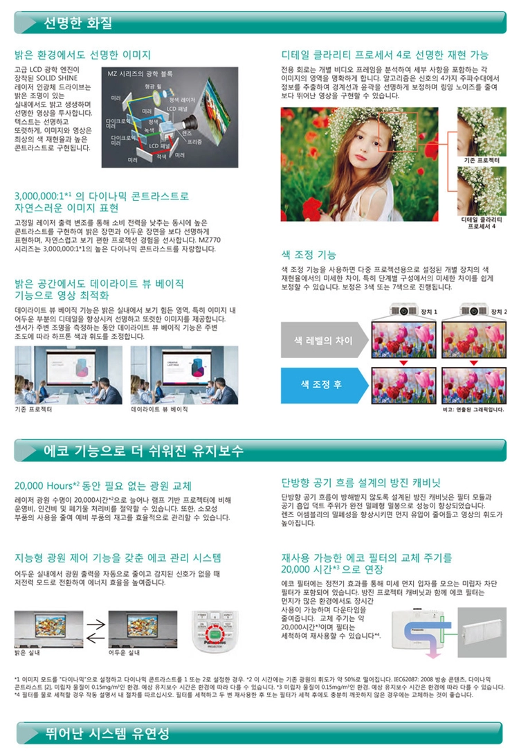 파나소닉 PT-MZ770 8000안시 WUXGA 레이저 중고빔프로젝터 / 교회·강당·대회의실 이미지