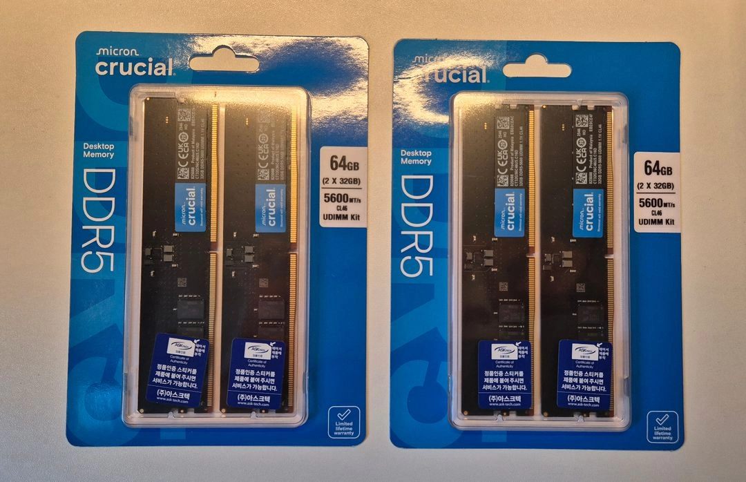 마이크론 Crucial DDR5-5600 CL46 패키지 아스크텍 (64GB(32Gx2)) 판매 이미지