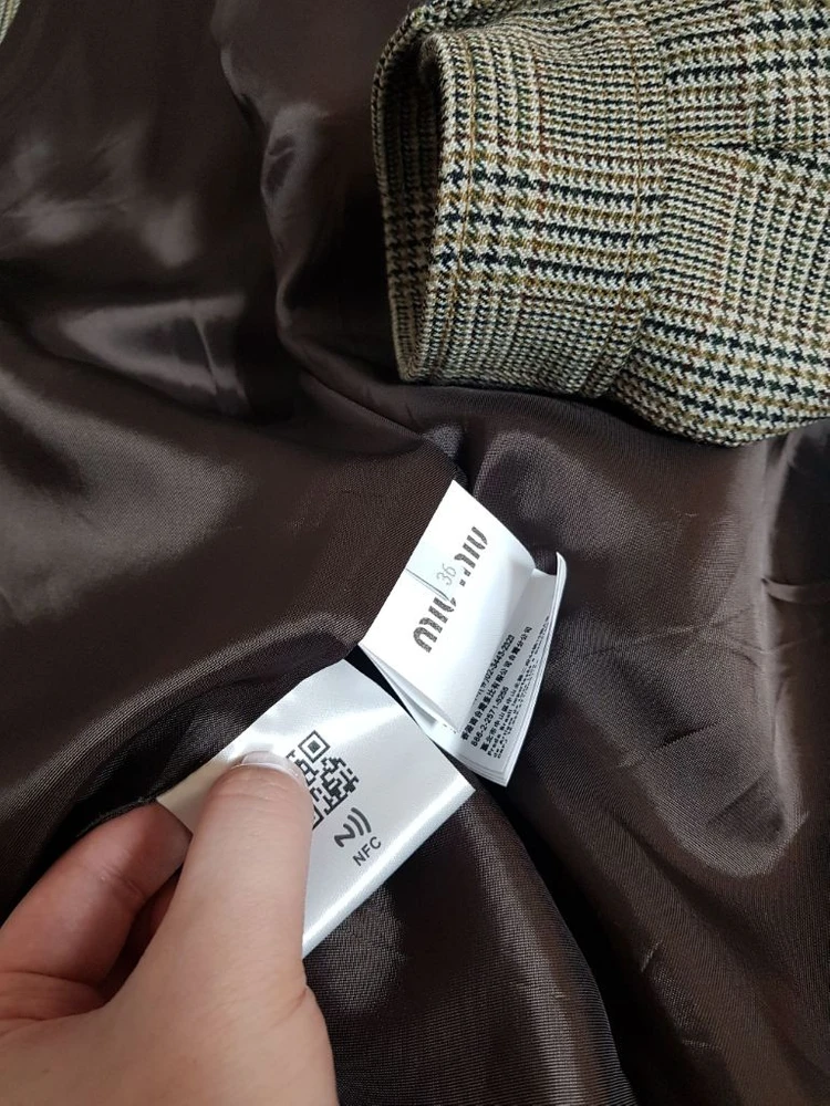 미우미우 프린스 오브 웨일즈 체크 블루종 자켓 이미지