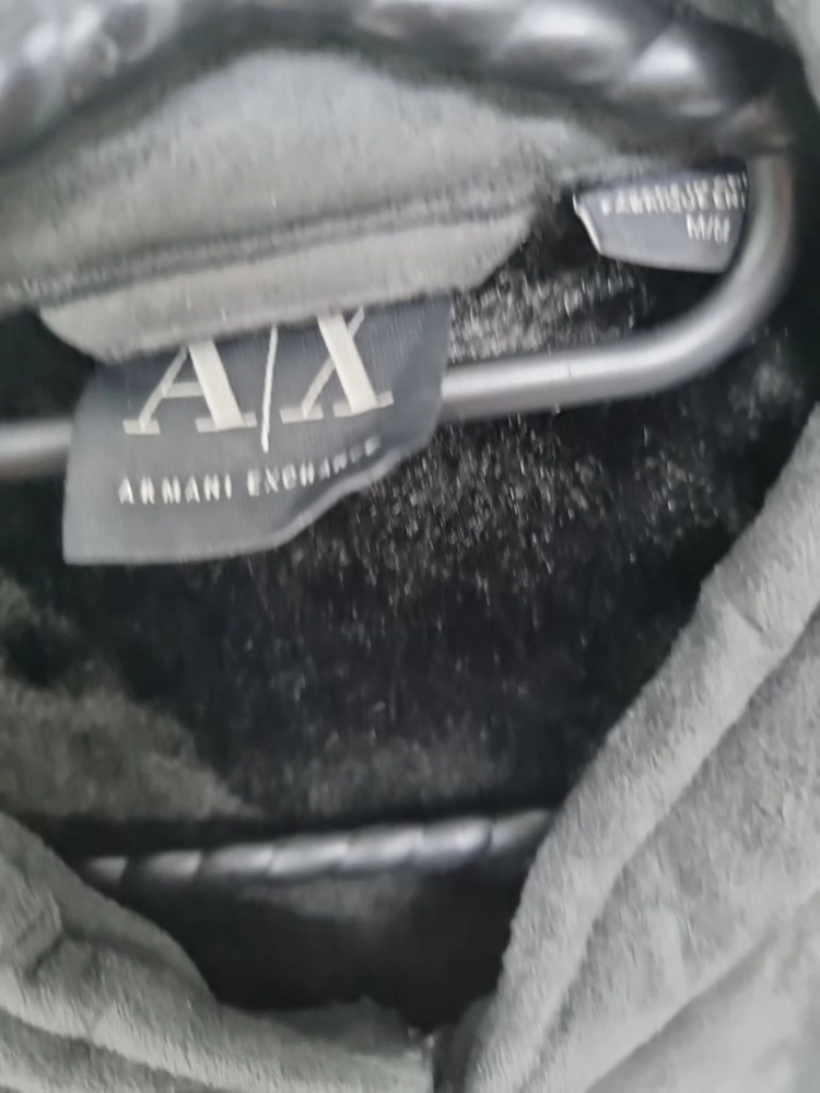 [알마니 익스체인지 A|X] 남성 차콜 스웨이드 무스탕 자켓 (M / 가슴 53 총장 68) 이미지