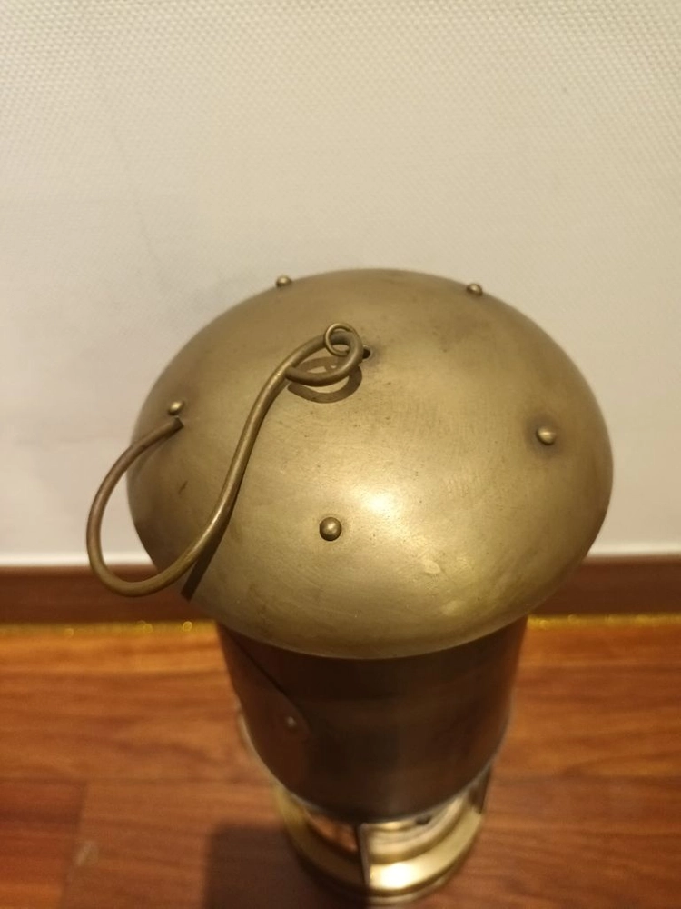빈티지 대형 LONDON ROYAL NAVY 오일램프 황동 광부랜턴 이미지