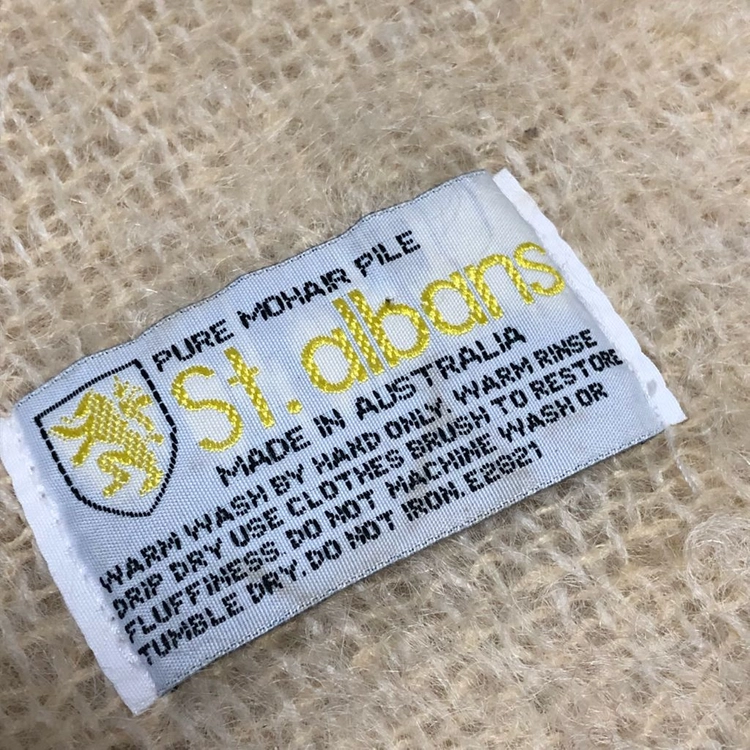 (OS) 90s 호주산 St. Albans (세인트 알반스) 천연 모헤어 빅사이즈 머플러 아이보리 이미지