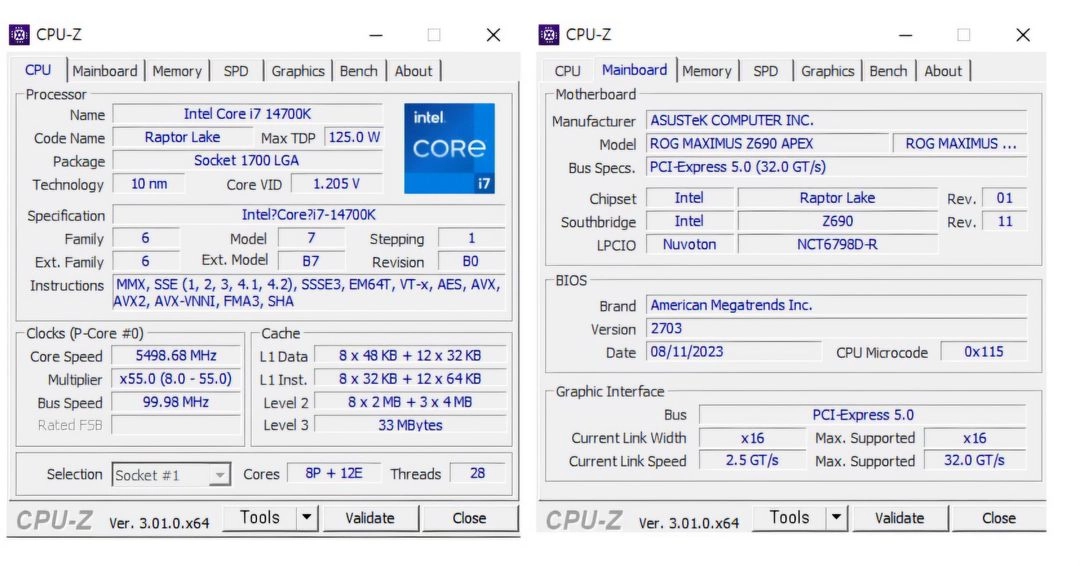 14700k(as가능)+ Z690 APEX 보드셋(DDR5)팝니다 급처 이미지