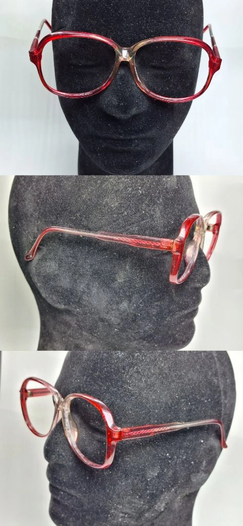 선글라스테 안경테 여성용 뿔테 레드 그라데이션 일본 수입 빈티지 레트로 클래식 복고 아메카지 Y2K 스트릿 유니크 이미지
