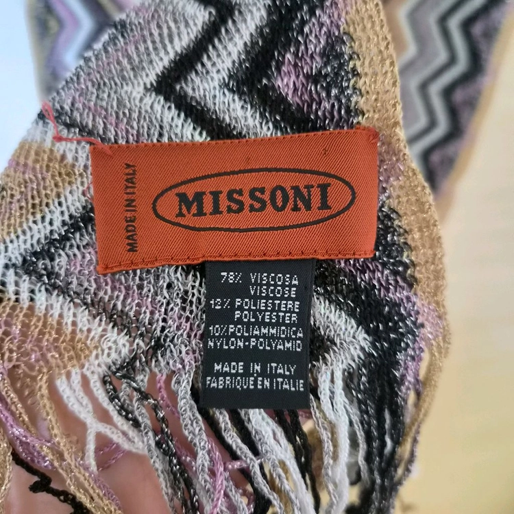 미쏘니(MISSONI) 메탈릭 패턴 머플러 이미지