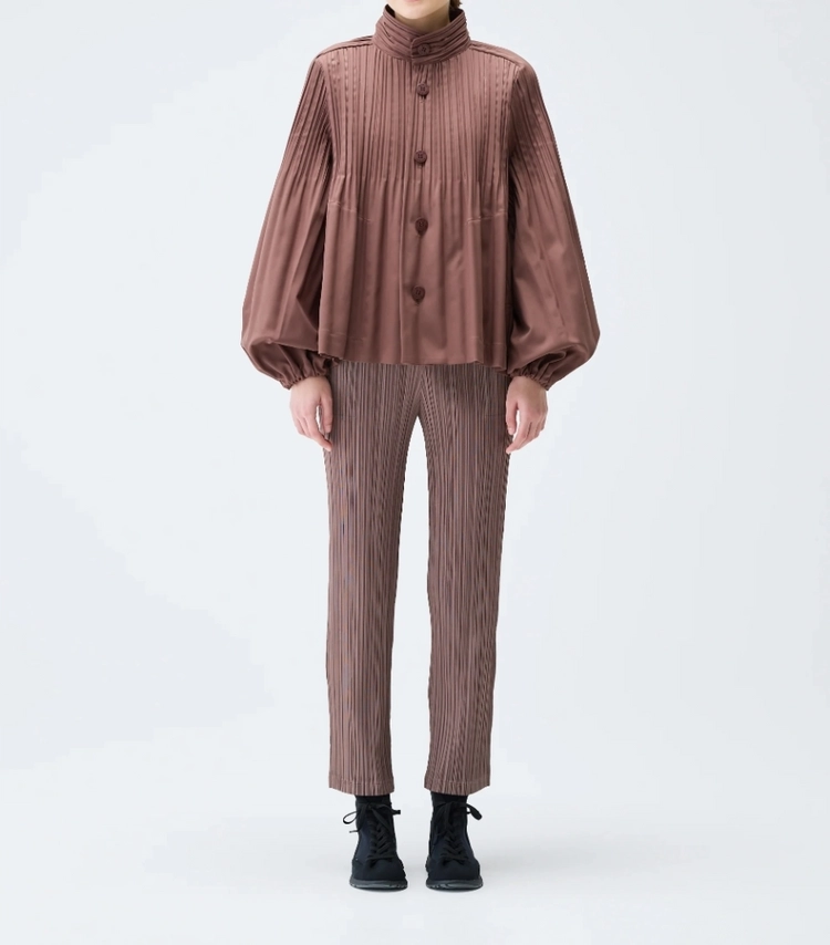 이세이미야케 플리츠플리즈 자켓 스무스 코트 브라운 이미지