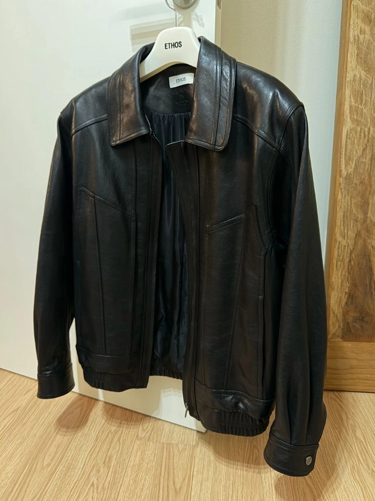 에토스 BASKET LEATHER JACKET (BLACK) 이미지
