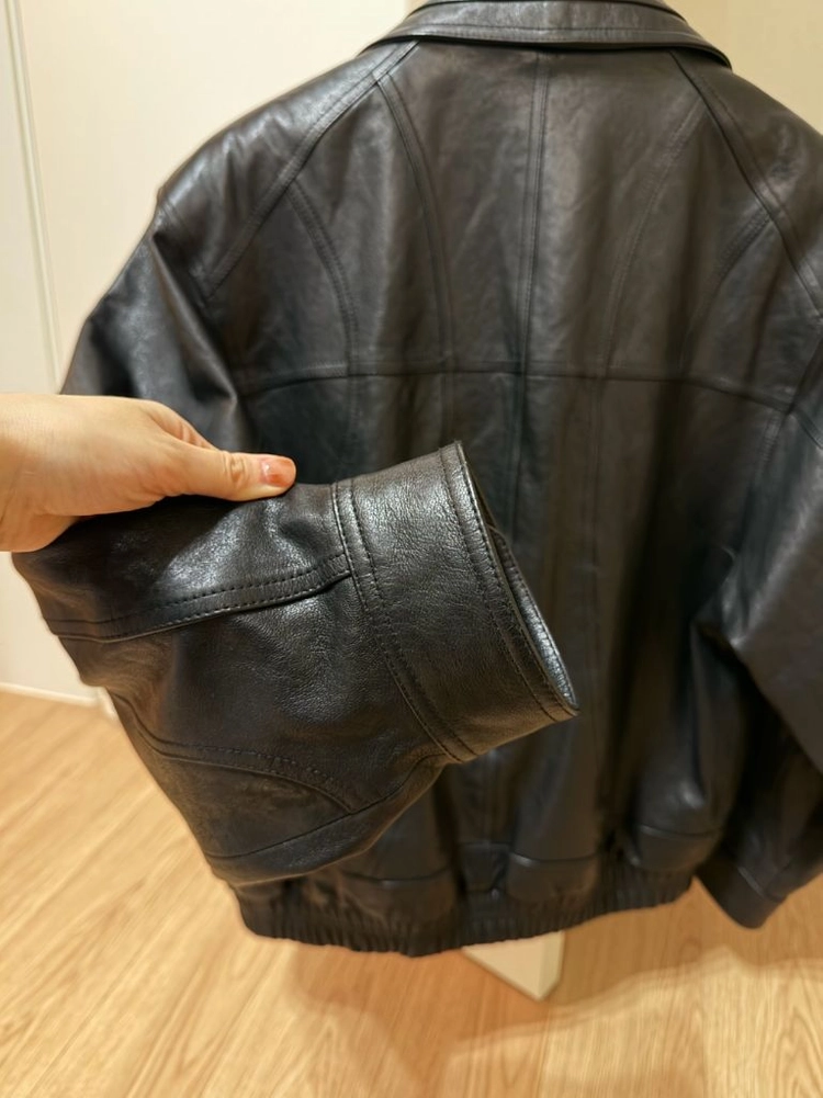 에토스 BASKET LEATHER JACKET (BLACK) 이미지