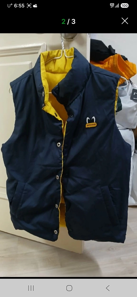 여성의류 팬콧 양면 경량 패딩 점퍼 조끼 XS 이미지