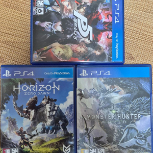 PS4 플스4 몬스터헌터월드 페르소나5 호라이즌제로던. 3개. 합 이미지