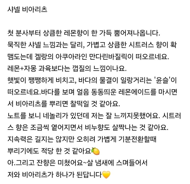 샤넬 향수 4종 이미지