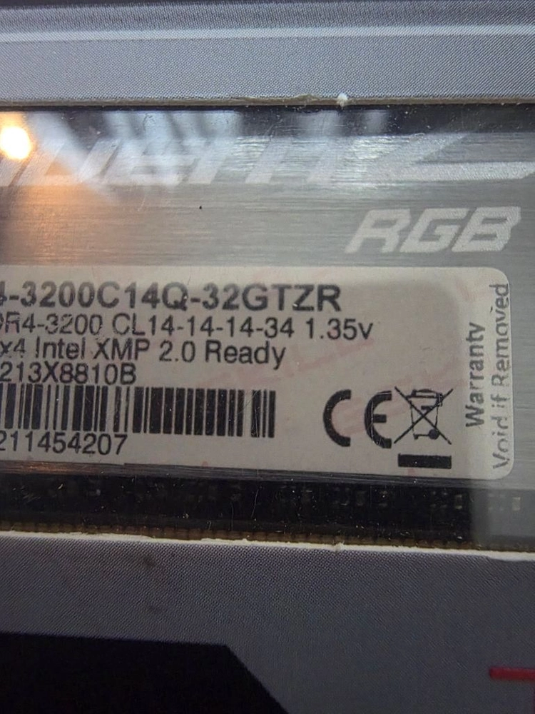 ddr4 cl141414 3200mhz 지스킬트라이던트 쿼드킷 이미지
