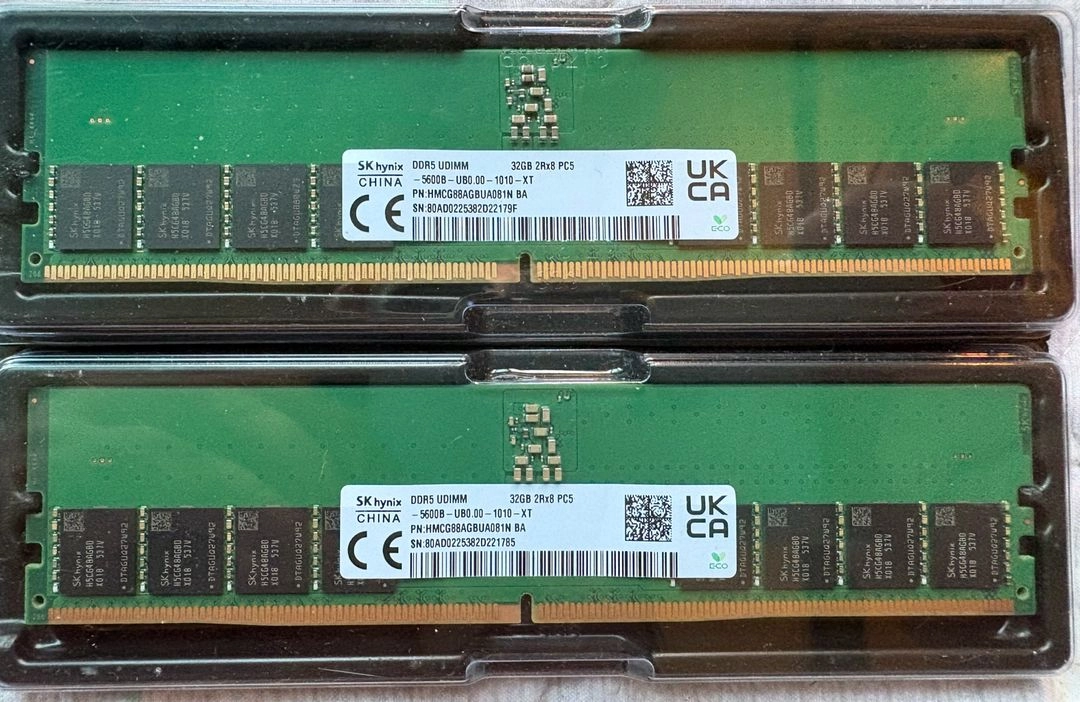 SK하이닉스 DDR5 32G x 2 두장 판매합니다 이미지