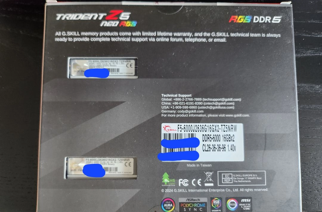지스킬 램 6000 CL26 1.4v 팝니다 이미지