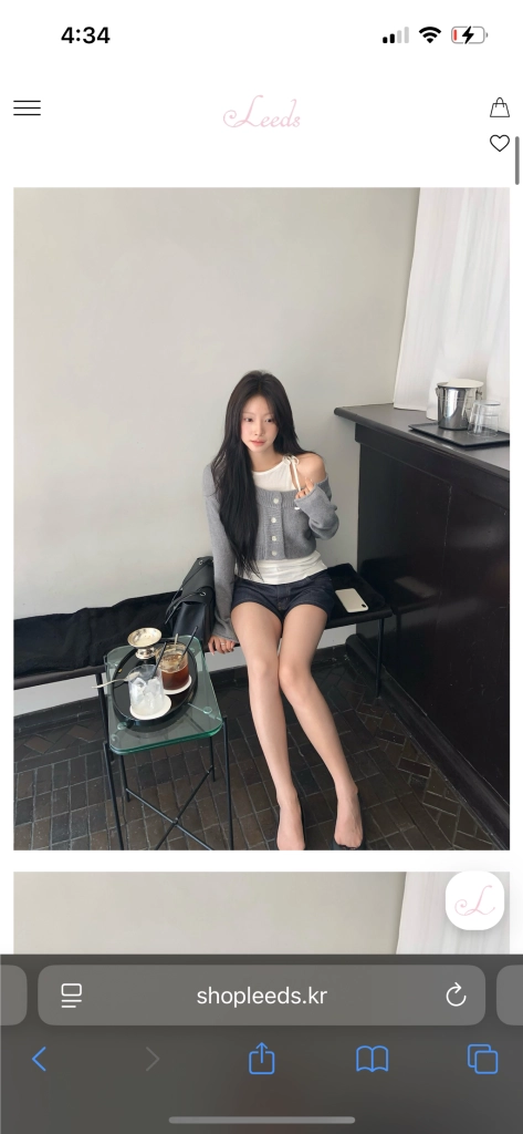 더위시 리즈 leeds 쉬어 캉캉 스커트, 로에 가디건 이미지
