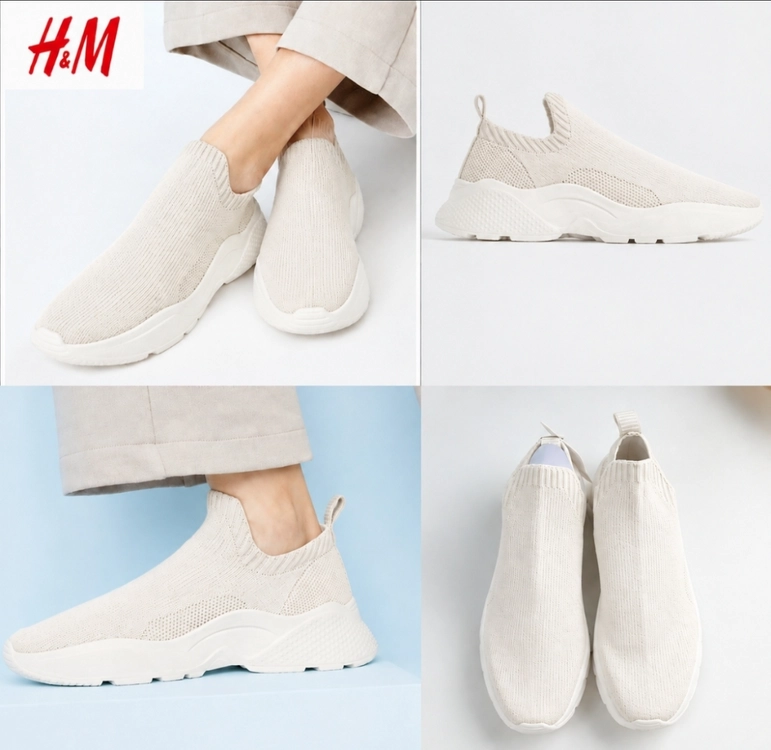 h&m 아이보리 니트 삭스 슬립온 250 255 운동화 스니커즈 이미지