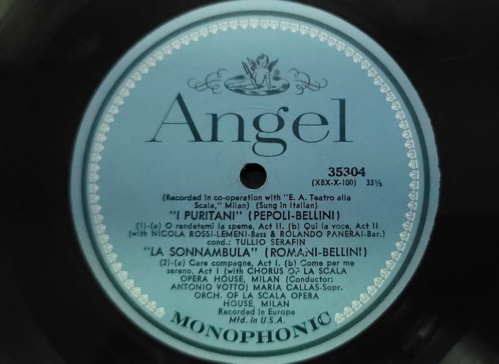 칼라스 라스칼라에서 EMI Angel 모노세컨드 이미지