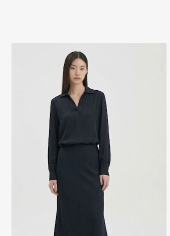 띠어리 theory 오픈칼라 실크 블라우스 p 사이즈 25ss 정품 이미지
