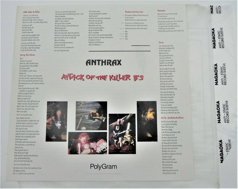[개봉/희귀] 앤스랙스 (Anthrax) - Attack of the Killer B's (성음폴리그램,가사지) 이미지