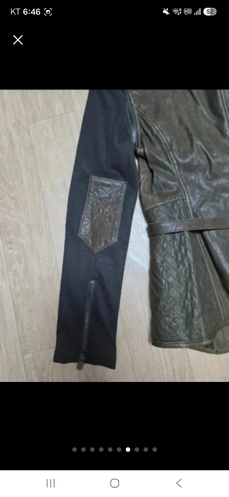 카키 배색 양가죽 믹스자켓 이미지