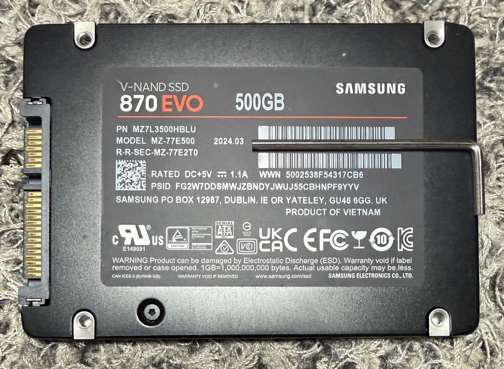 삼성 870 evo 500GB SSD 이미지