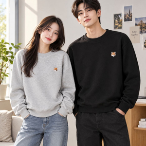 #신상 메종키츠네 맨투맨 엘로우 와펜 블랙/그레이 이미지